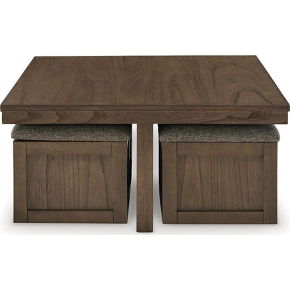 Table basse Boardernest avec 4 tabourets