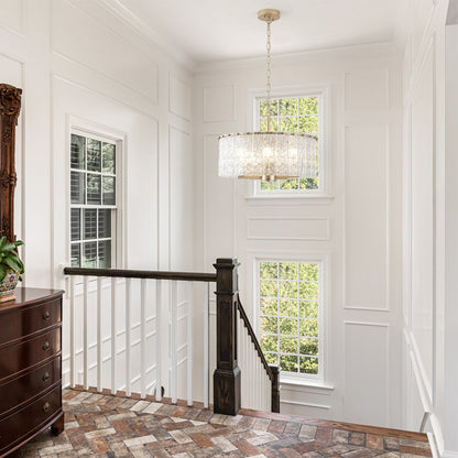 Lustre moderne rond à 5 lumières, style tambour, semi-encastré classique, suspension pour îlot de cuisine ou salle à manger