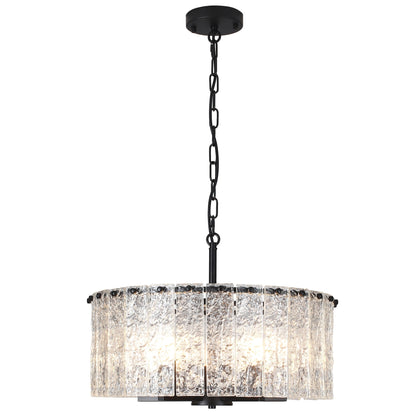 Lustre moderne rond à 5 lumières, style tambour, semi-encastré classique, suspension pour îlot de cuisine ou salle à manger