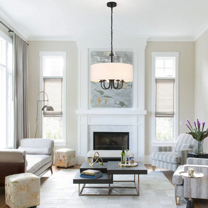 Plafonnier semi-encastré moderne à 5 lumières pour salle à manger, chambres et salon - Non applicable