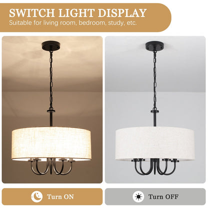 Plafonnier semi-encastré moderne à 5 lumières pour salle à manger, chambres et salon - Non applicable