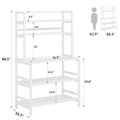 Étagère de cuisine à 5 niveaux avec rangement intégré, support pour four à micro-ondes, chariot de cuisine industriel avec étagère.