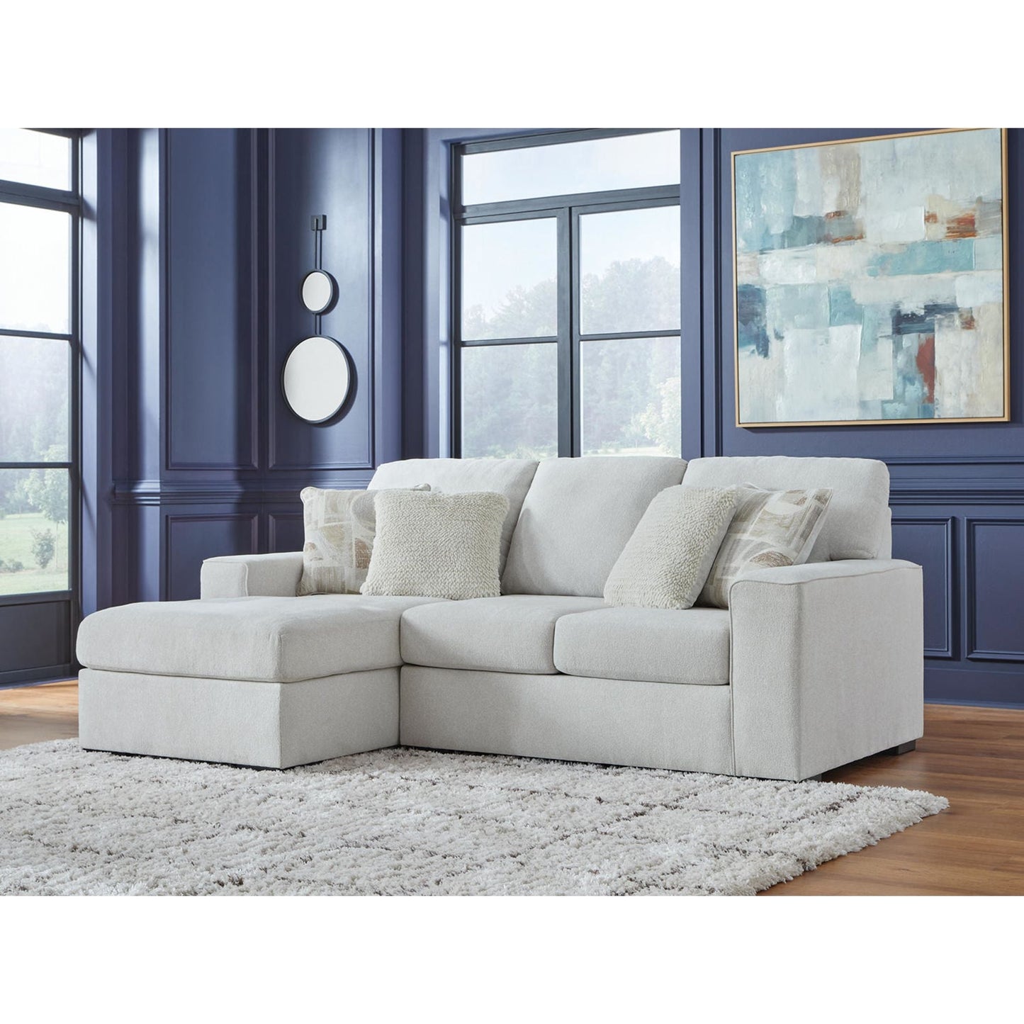 Canapé d'angle 2 pièces exclusif Leighelli avec méridienne