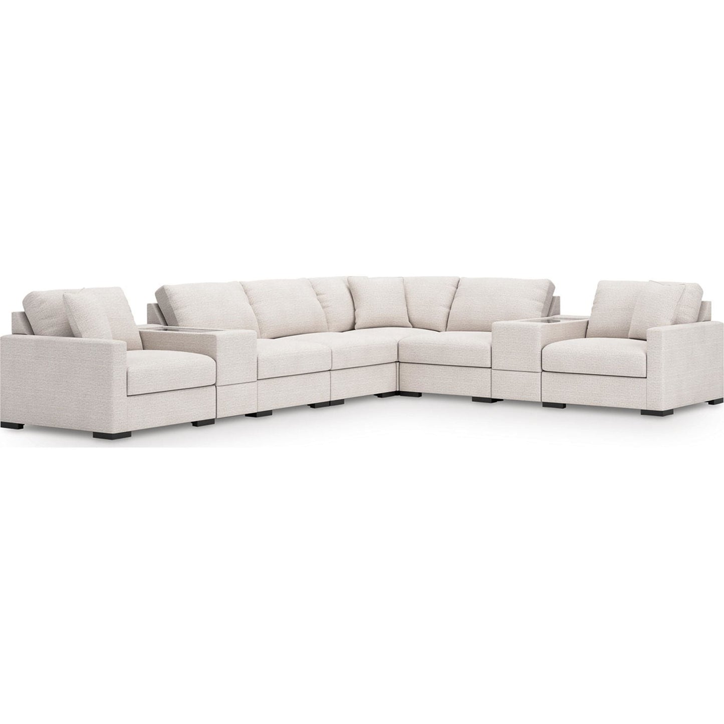 Canapé d'angle modulaire 8 pièces exclusif à Omaha avec double rangement