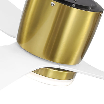 Ventilateur de plafond encastré noir/blanc de 52 pouces avec télécommande et éclairage LED (3 pales)