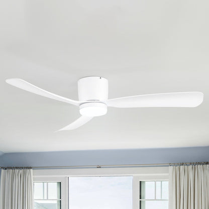 Ventilateur de plafond encastré noir/blanc de 52 pouces avec télécommande et éclairage LED (3 pales)