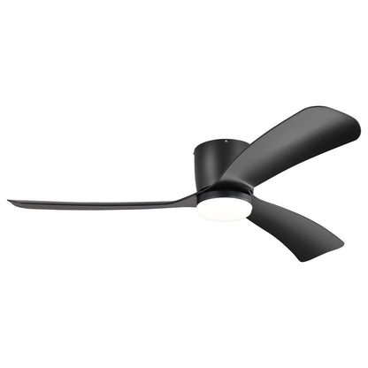 Ventilateur de plafond encastré noir/blanc de 52 pouces avec télécommande et éclairage LED (3 pales)