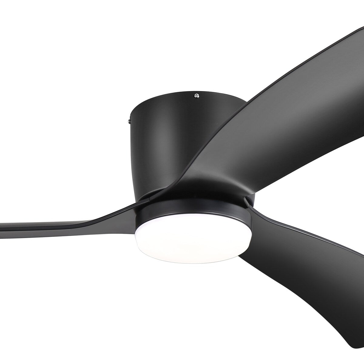 Ventilateur de plafond encastré noir/blanc de 52 pouces avec télécommande et éclairage LED (3 pales)