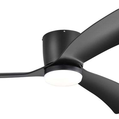 Ventilateur de plafond encastré noir/blanc de 52 pouces avec télécommande et éclairage LED (3 pales)