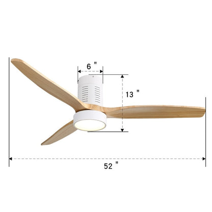 Ventilateur de plafond encastré de style campagnard de 132 cm (52 ​​pouces) avec lumière et télécommande, moteur CC réversible