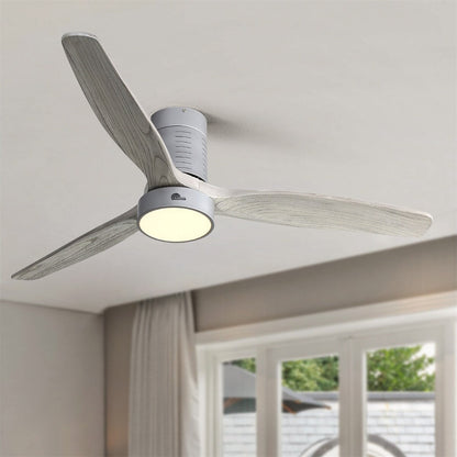 Ventilateur de plafond encastré de style campagnard de 132 cm (52 ​​pouces) avec lumière et télécommande, moteur CC réversible