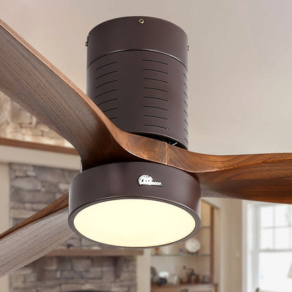 Ventilateur de plafond encastré de style campagnard de 132 cm (52 ​​pouces) avec lumière et télécommande, moteur CC réversible