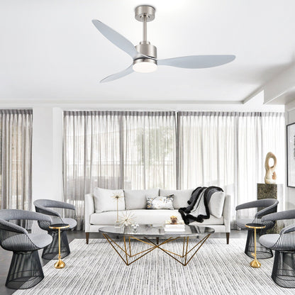 Ventilateur de plafond LED 52 pouces avec télécommande et éclairage (3 pales)