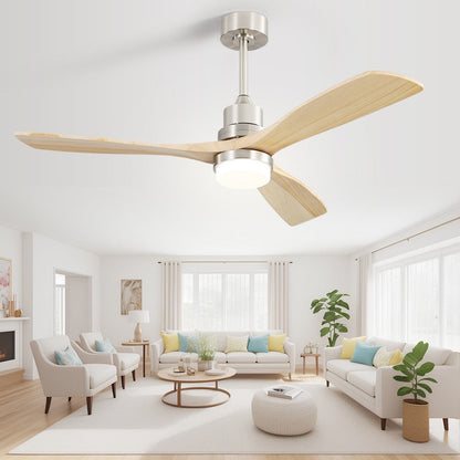 Ventilateur de plafond d'intérieur Sofucor 52 en bois avec éclairage intégré et télécommande (en option).
