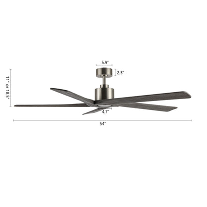 Ventilateur de plafond intérieur WINGBO 54 pouces à moteur CC sans éclairage - Non disponible