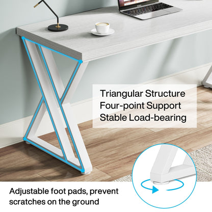 Bureau d'ordinateur robuste de 55 pouces, bureau de bureau