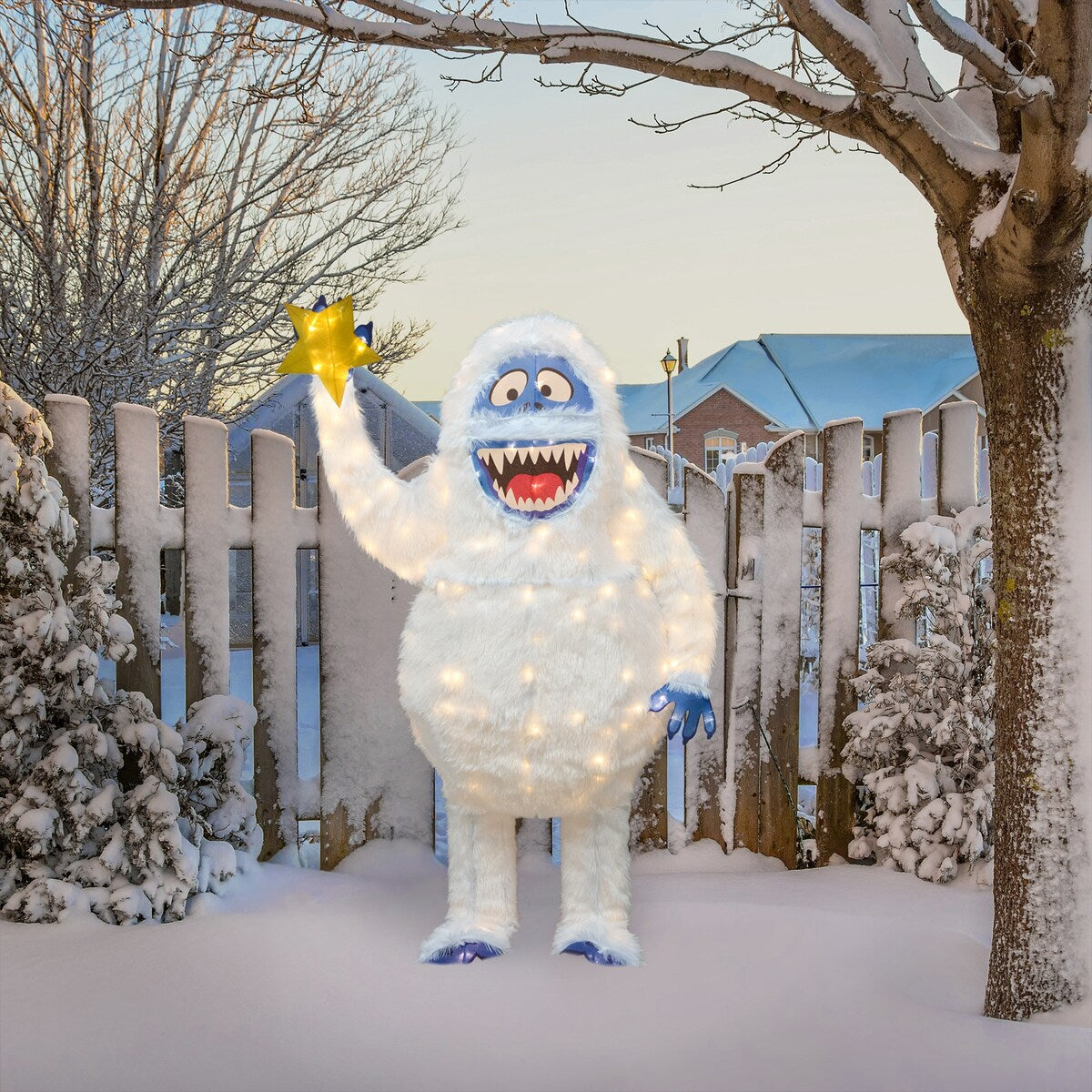 Décoration de jardin Rudolph 3D pré-illuminée à LED, bourdon avec étoile, 56 pouces