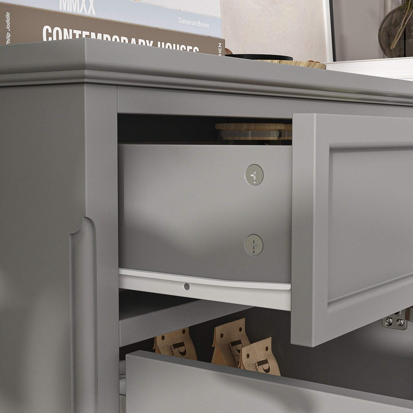 Buffet blanc laqué de style moderne et contemporain du milieu du siècle, 150 cm