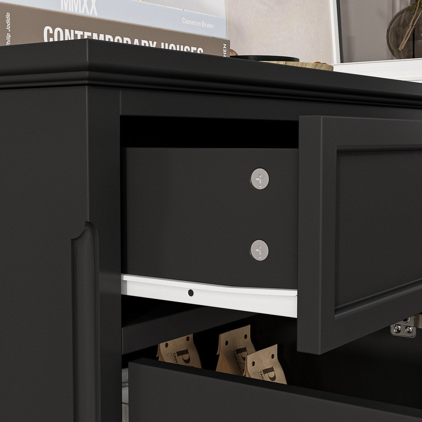 Buffet blanc laqué de style moderne et contemporain du milieu du siècle, 150 cm