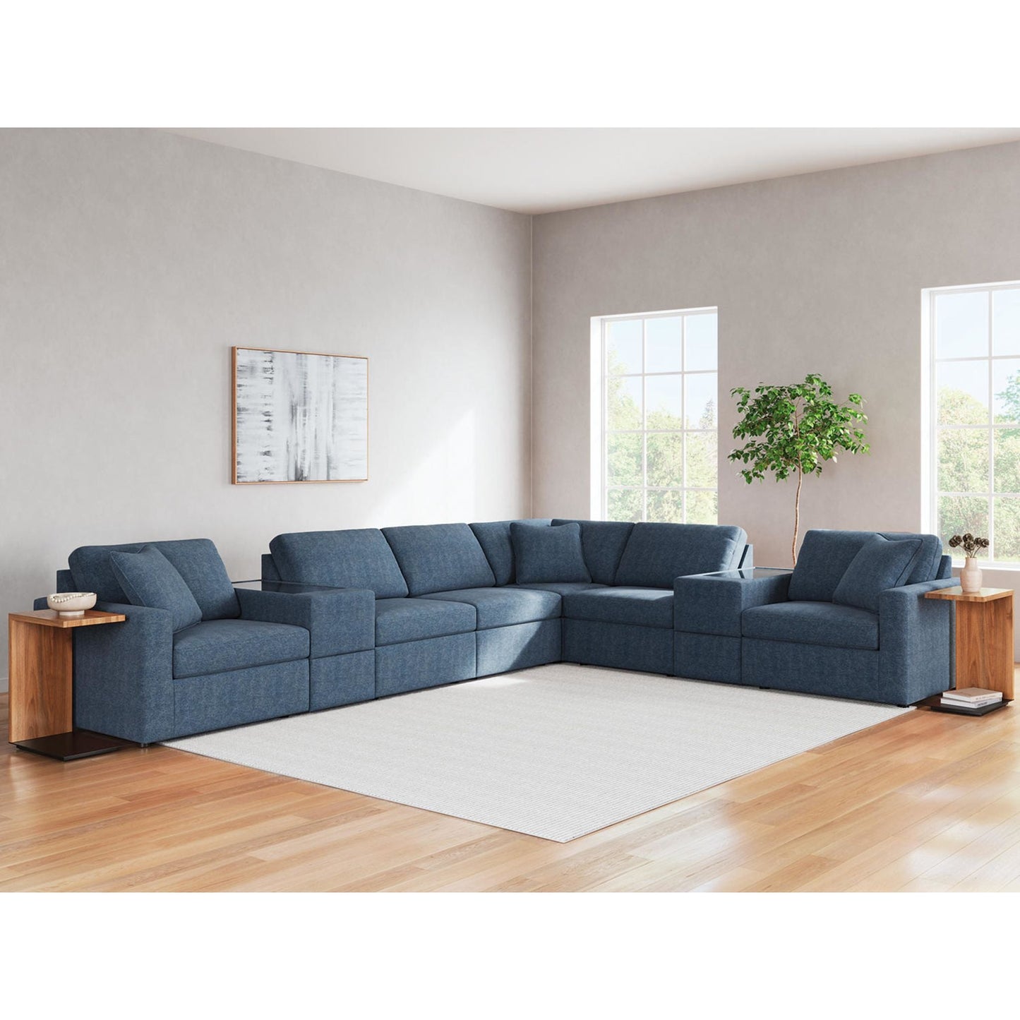 Canapé d'angle modulaire Modmax 8 pièces avec consoles de rangement