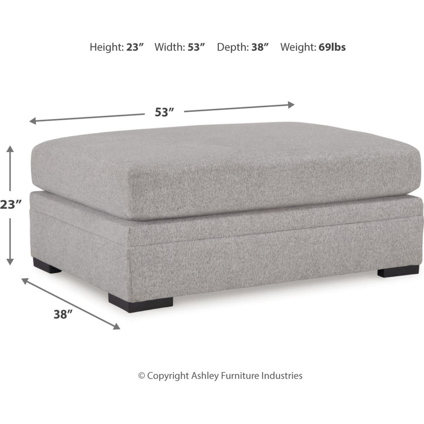 Pouf d'appoint surdimensionné exclusif à Bresslyn Place