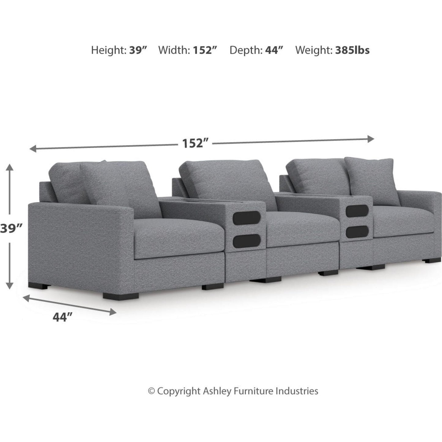 Canapé d'angle modulaire 5 pièces exclusif à Omaha avec double système audio