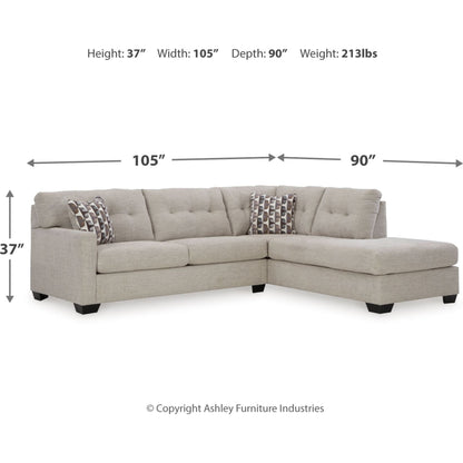 Canapé d'angle Mahoney 2 pièces avec méridienne