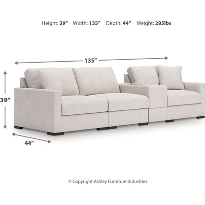Canapé d'angle modulaire 4 pièces exclusif à Omaha avec rangement
