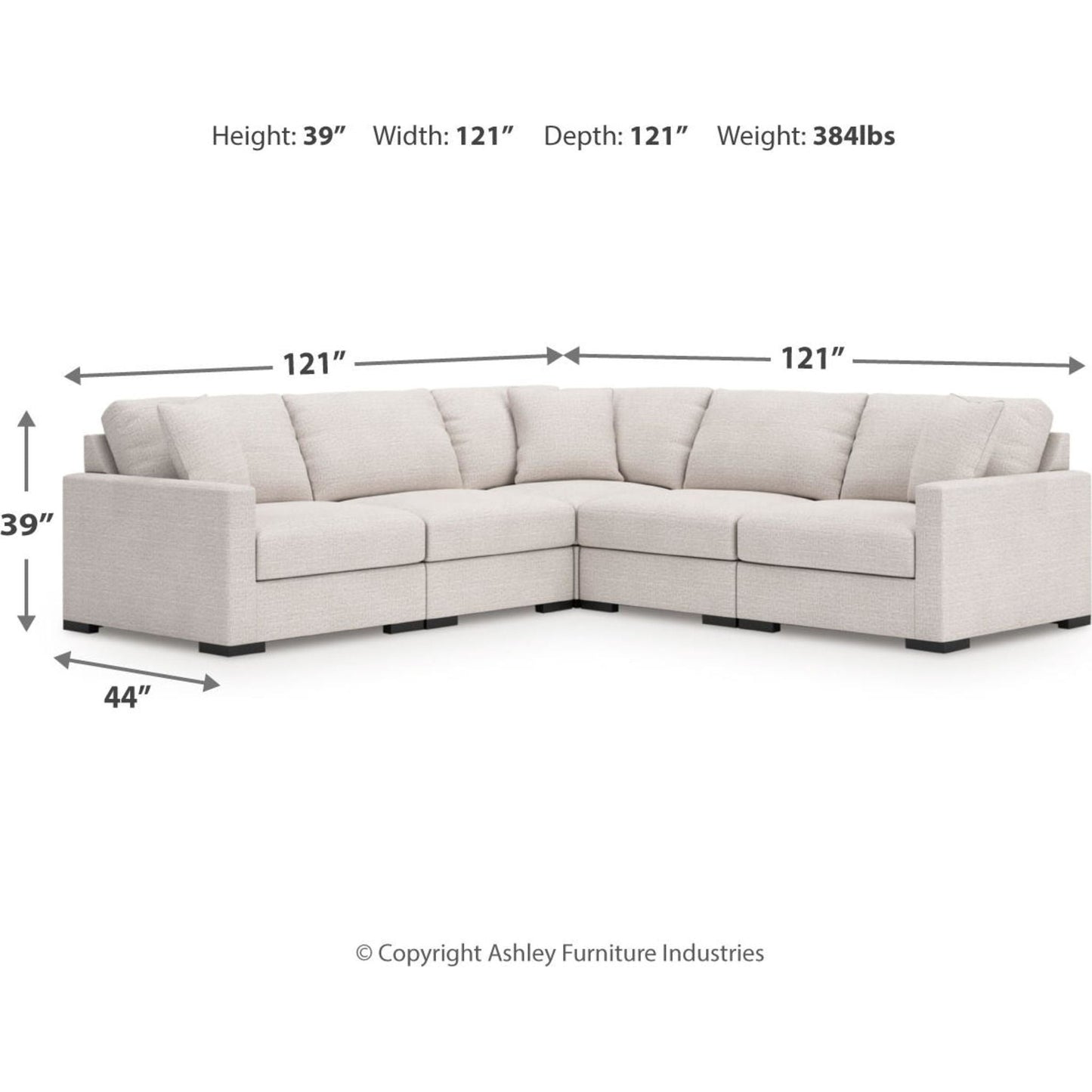 Canapé d'angle modulaire 5 pièces exclusif à Omaha
