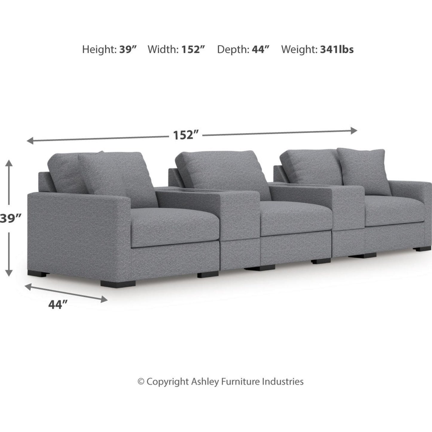 Canapé d'angle modulaire 5 pièces exclusif à Omaha avec double rangement