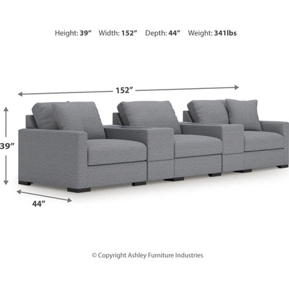 Canapé d'angle modulaire 5 pièces exclusif à Omaha avec double rangement