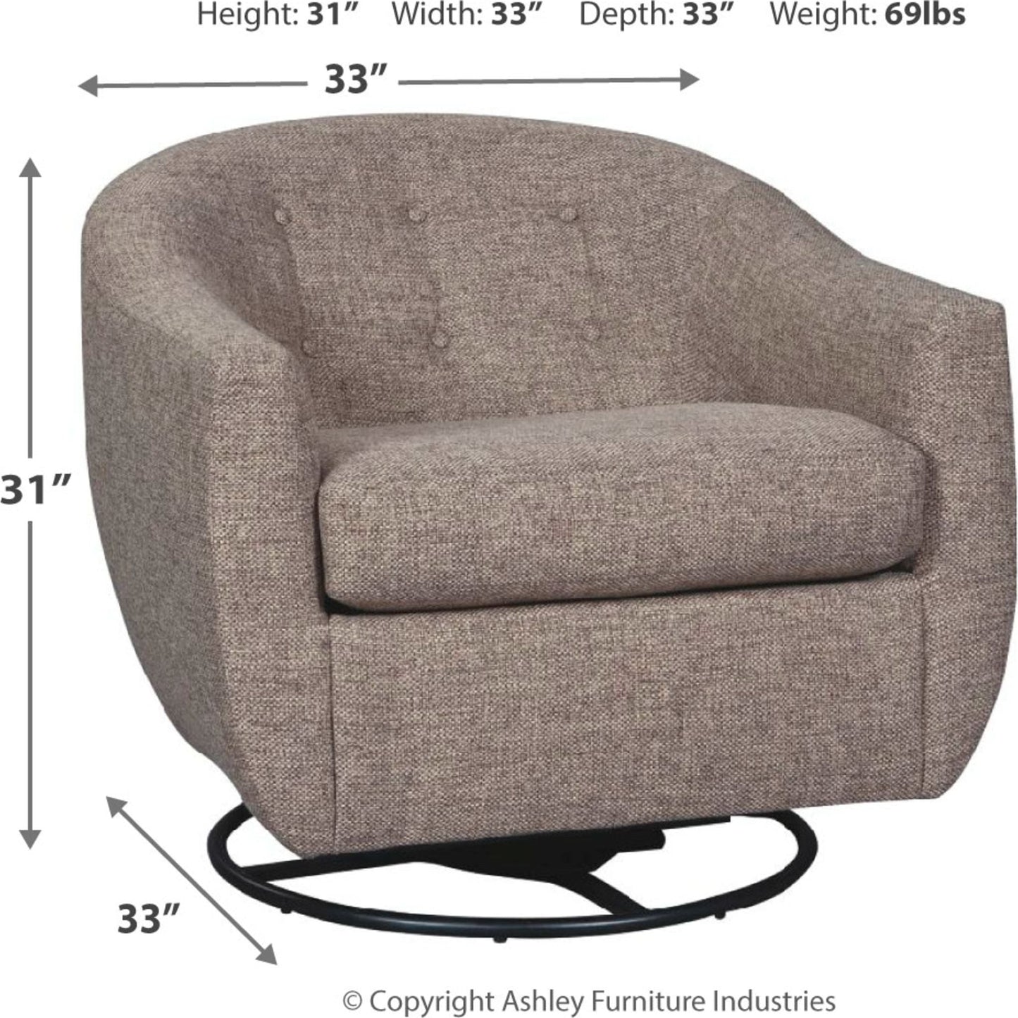 Fauteuil pivotant à bascule Upshur