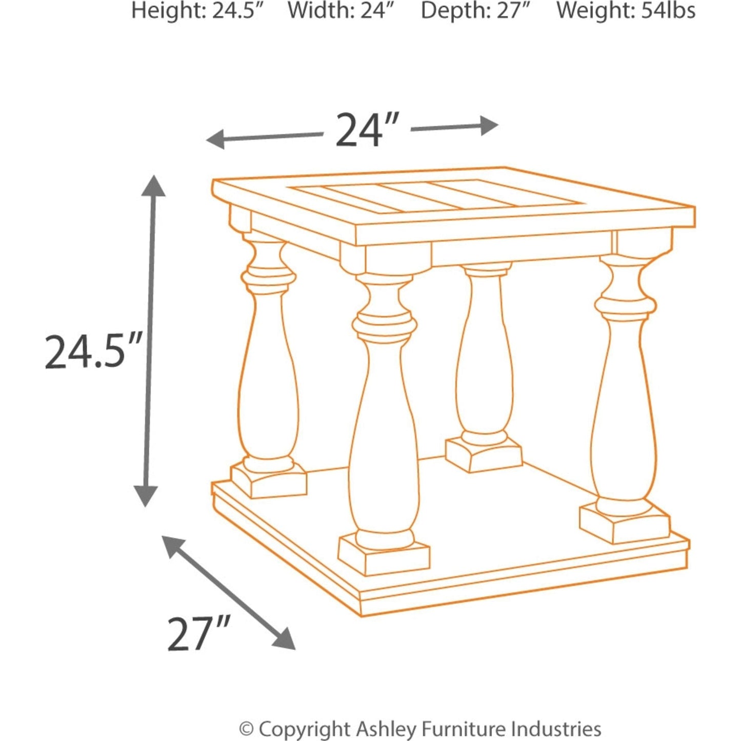 Table d'appoint rectangulaire Mallacar