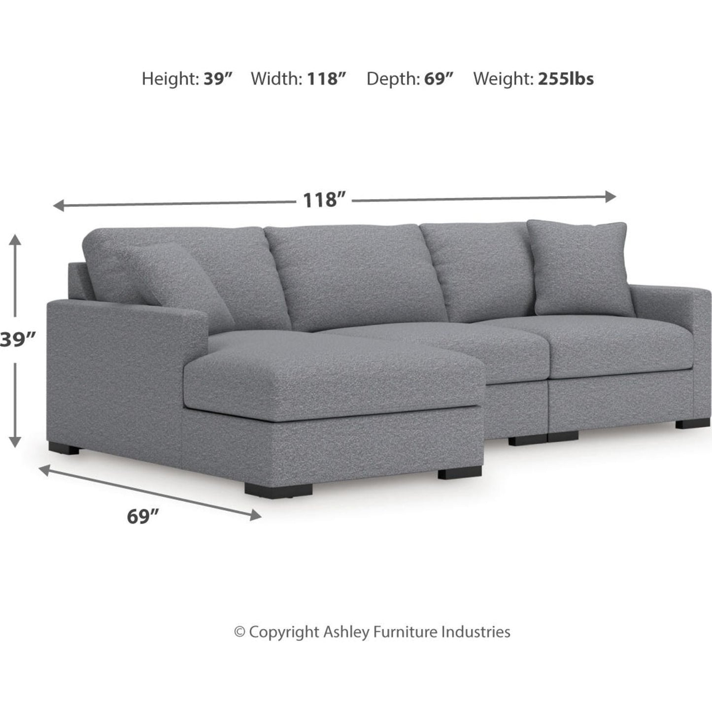 Canapé d'angle modulaire 3 pièces avec méridienne, exclusivité Omaha