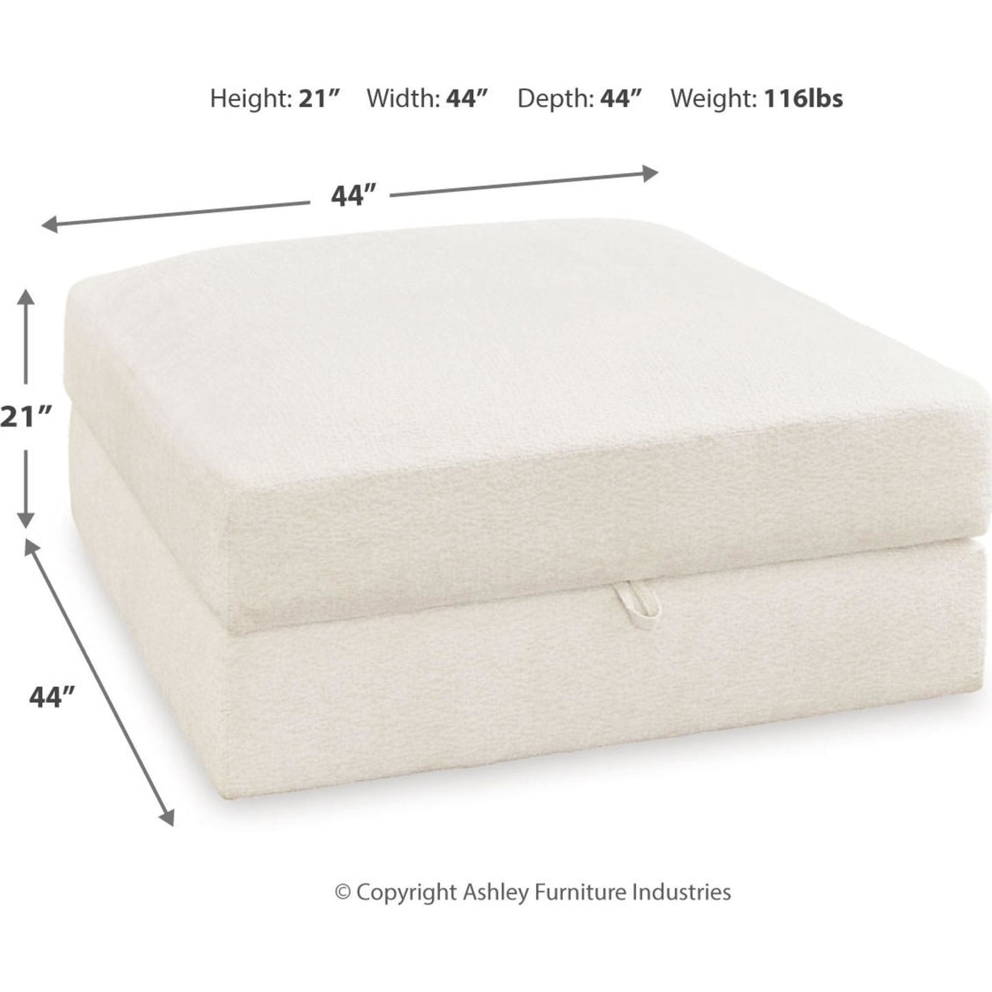 Pouf Elissa Court exclusif avec rangement