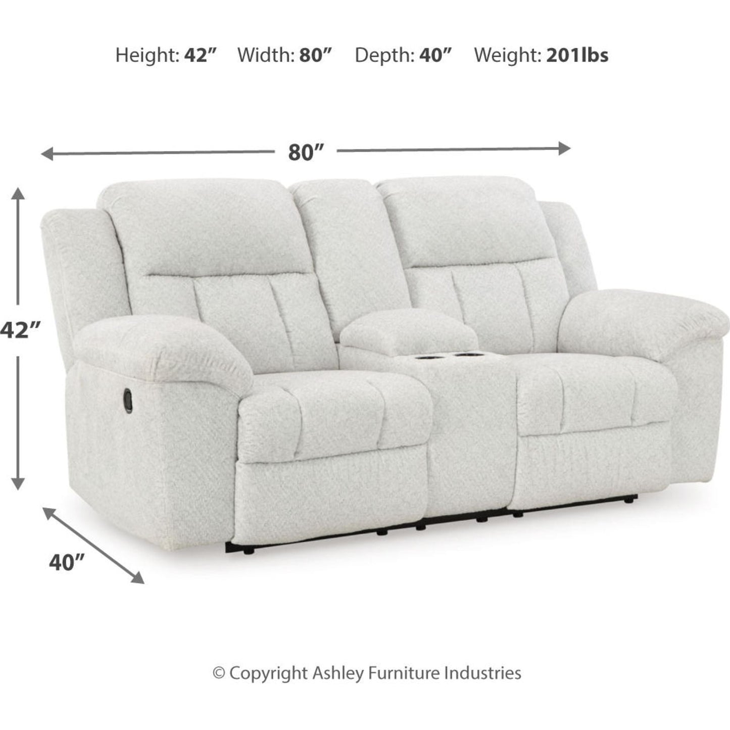 Canapé inclinable Frohn avec console