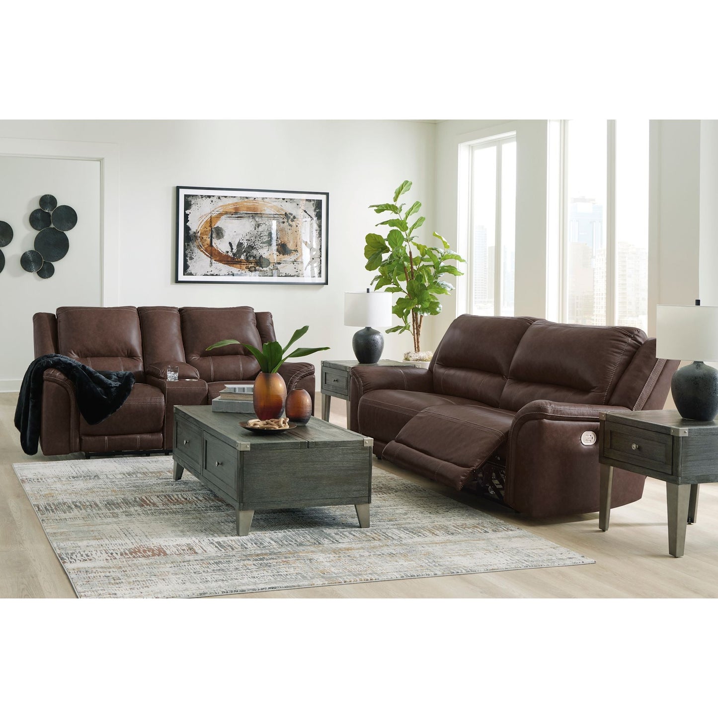 Canapé inclinable électrique Trasimeno avec console