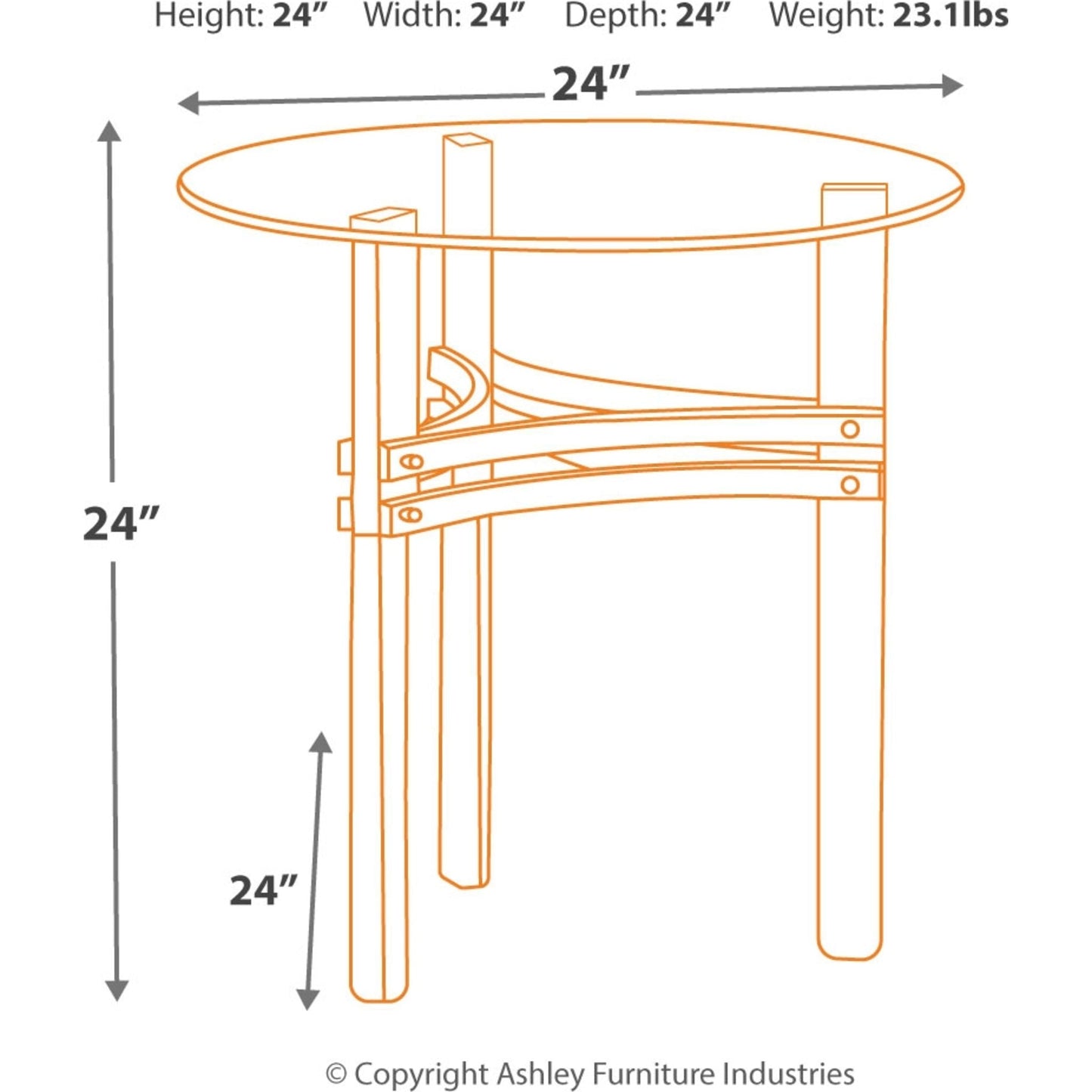 Table d'appoint ronde Braddoni