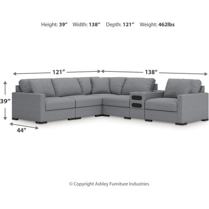 Canapé d'angle modulaire 6 pièces exclusif à Omaha avec système audio
