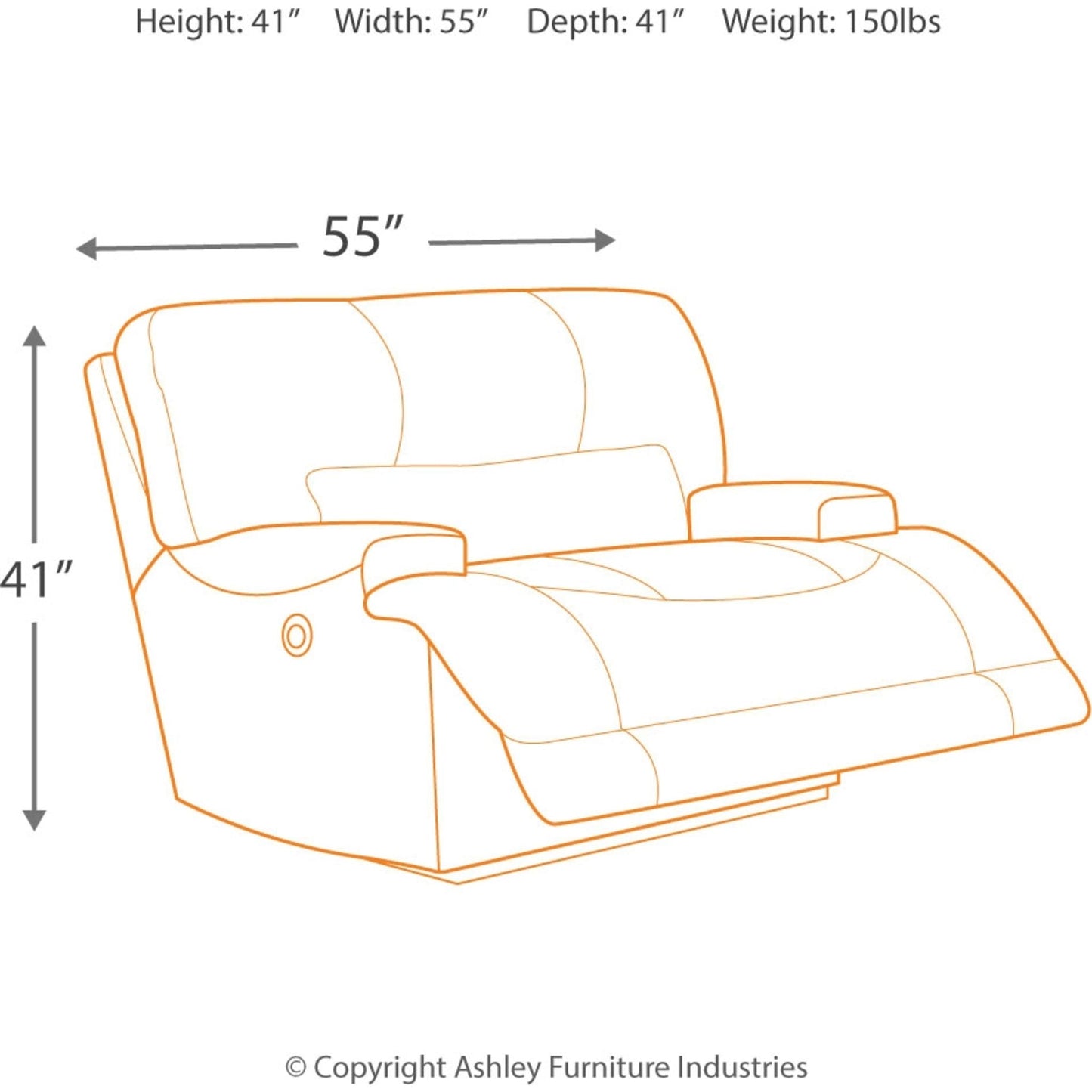 Fauteuil inclinable McCaskill à assise large avec fonction électrique