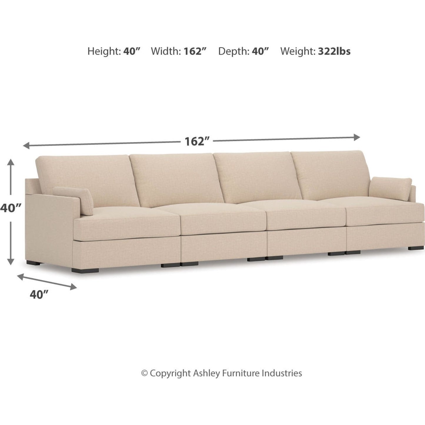 Sectionnel modulaire 4 pièces exclusif à Regality