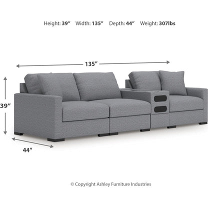 Canapé d'angle modulaire 4 pièces exclusif à Omaha avec système audio