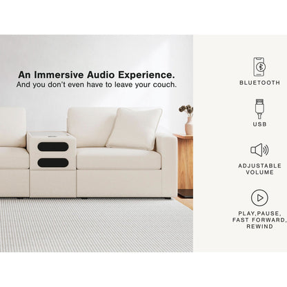 Canapé d'angle modulaire Modmax 5 pièces avec consoles audio