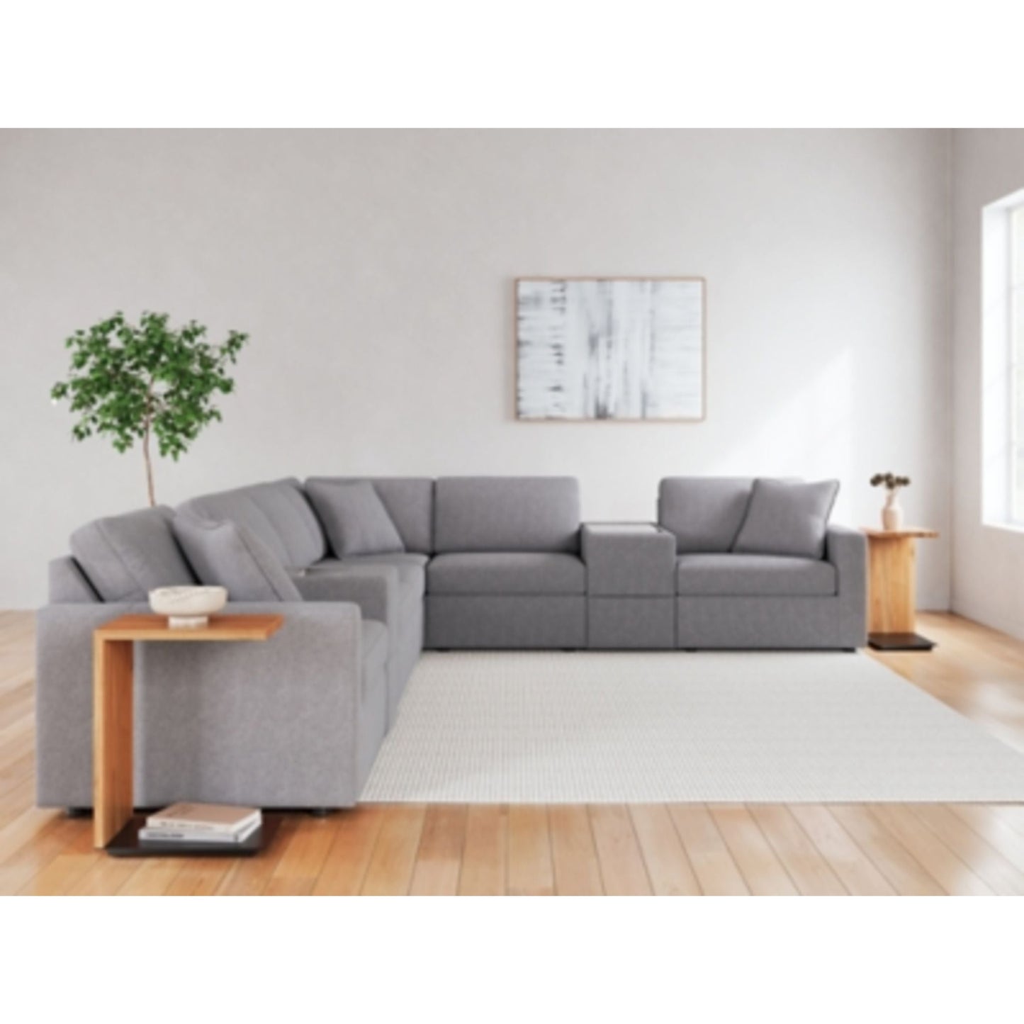 Canapé d'angle modulaire Modmax 8 pièces avec consoles de rangement