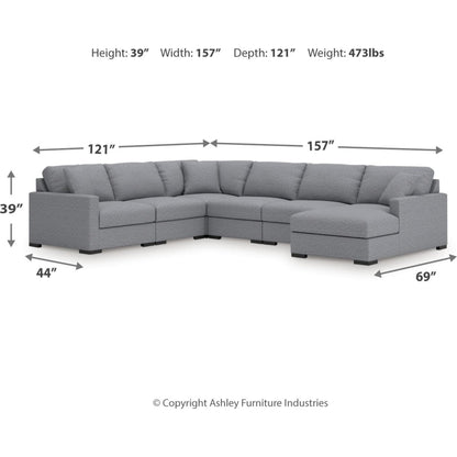 Canapé d'angle modulaire 6 pièces avec méridienne, exclusivité Omaha