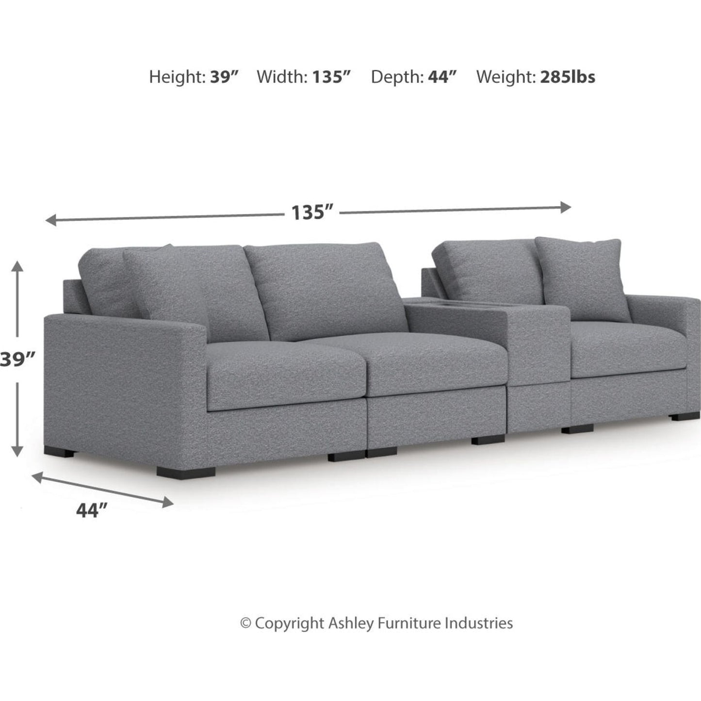 Canapé d'angle modulaire 4 pièces exclusif à Omaha avec rangement