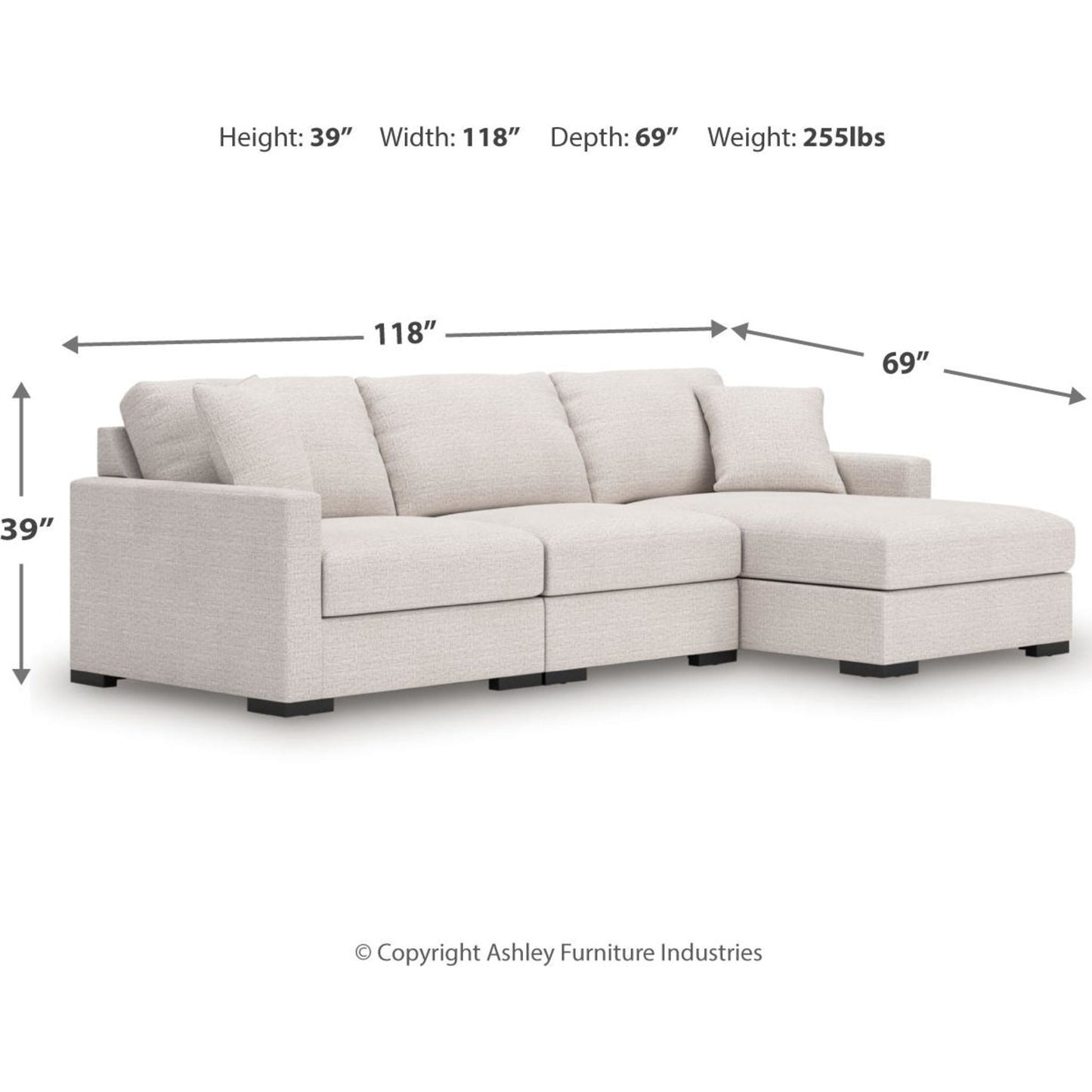 Canapé d'angle modulaire 3 pièces avec méridienne, exclusivité Omaha