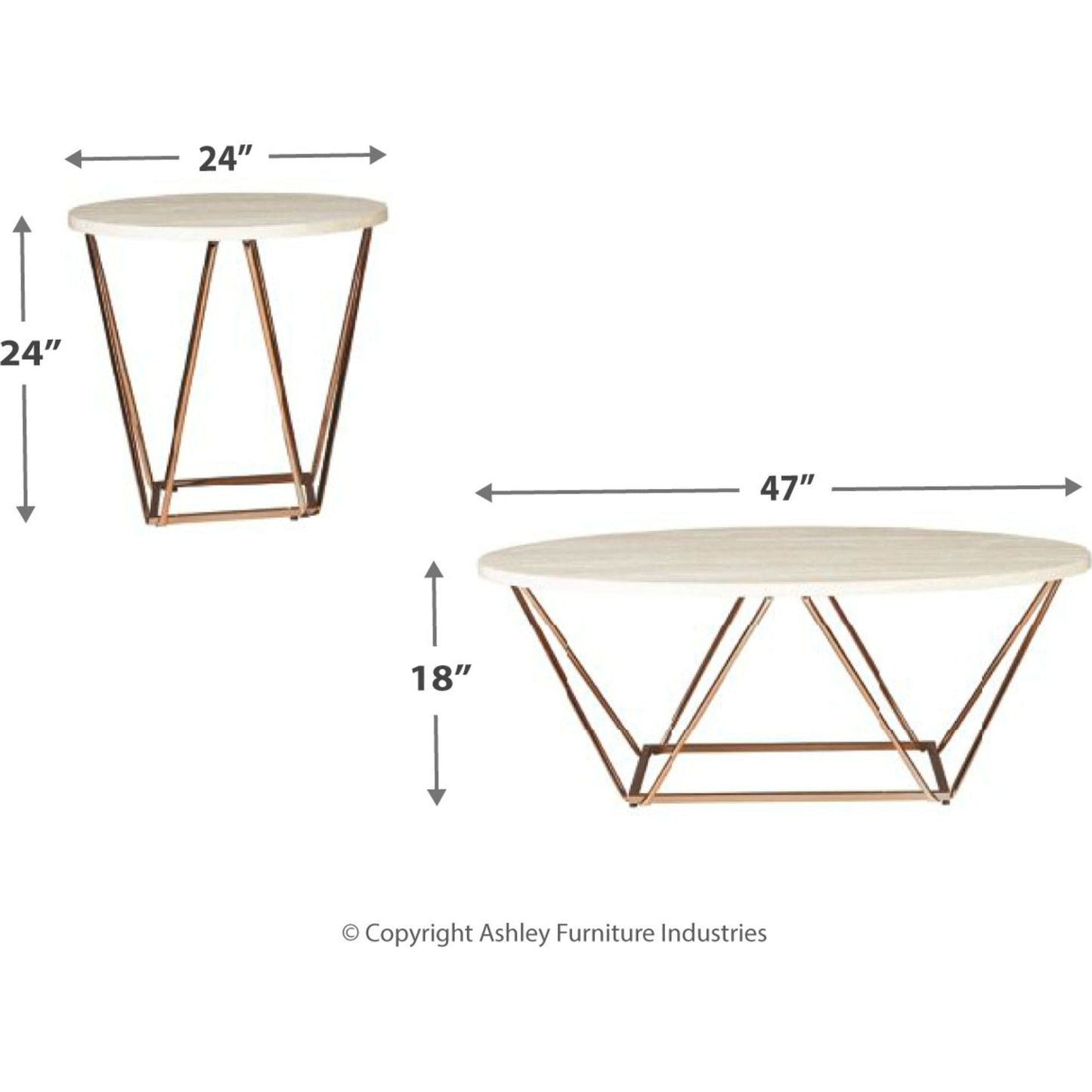 Ensemble de tables d'appoint Tarica (ensemble de 3)