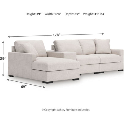 Canapé d'angle modulaire 4 pièces exclusif Omaha avec rangement et méridienne