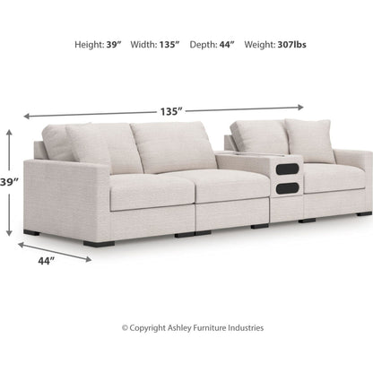 Canapé d'angle modulaire 4 pièces exclusif à Omaha avec système audio